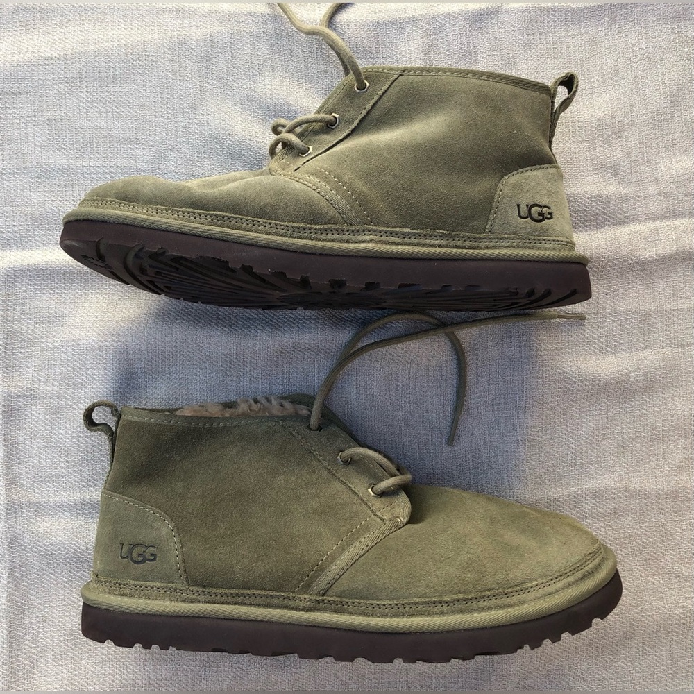 UGG Neumel Lace Up Chukka Boots with Plush Lining Leather Suede Men’s 12